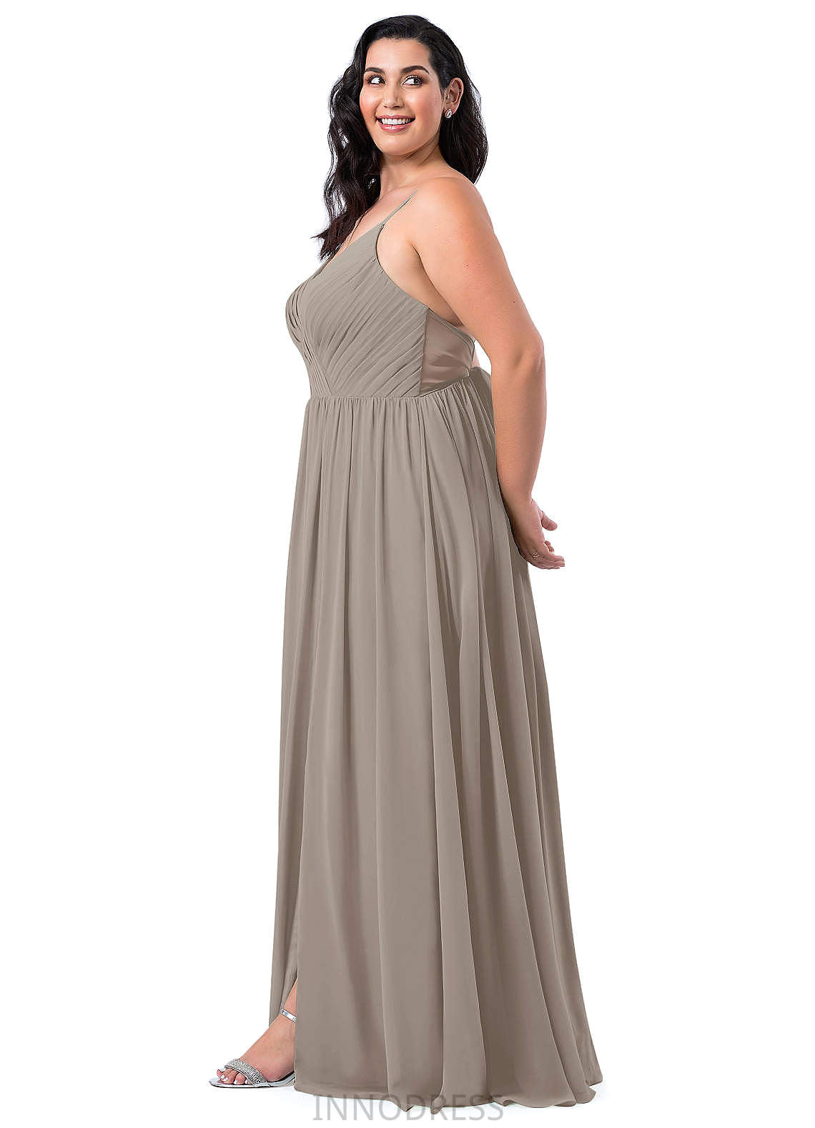 Layla A-Line/Princess Scoop Natural Waist Sleeveless Floor Length Bridesmaid Dresses