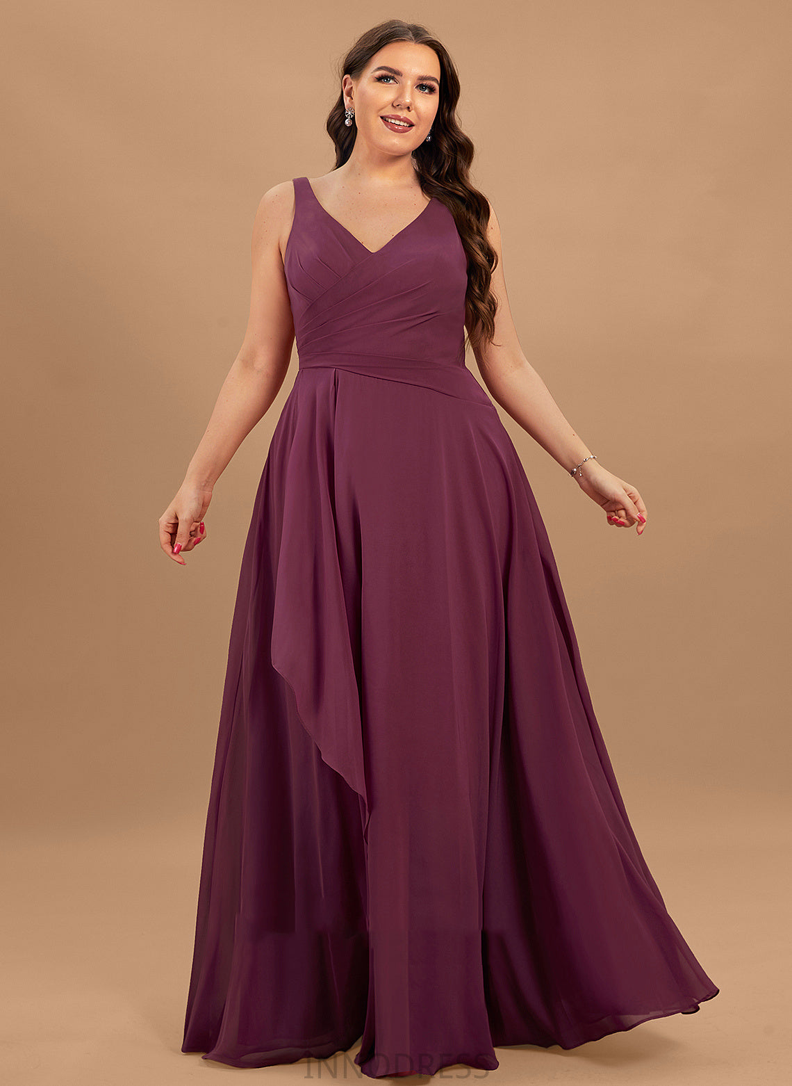 Embellishment Fabric Neckline Length SplitFront V-neck Silhouette A-Line Floor-Length Taylor Bridesmaid Dresses