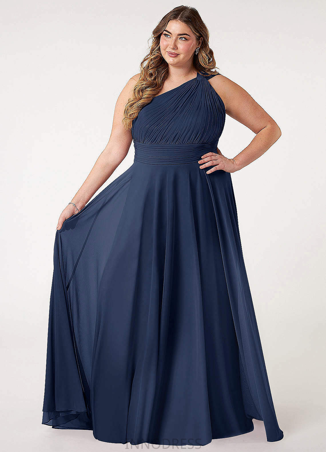 Kayla Sleeveless V-Neck A-Line/Princess Natural Waist Floor Length Bridesmaid Dresses