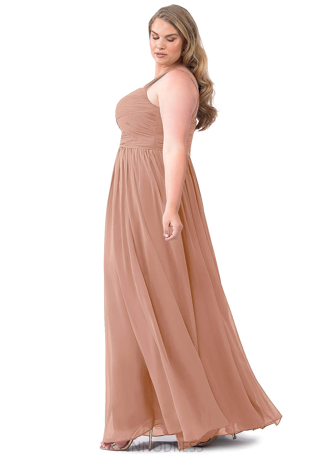 Audrey Sleeveless Floor Length Scoop Natural Waist A-Line/Princess Bridesmaid Dresses