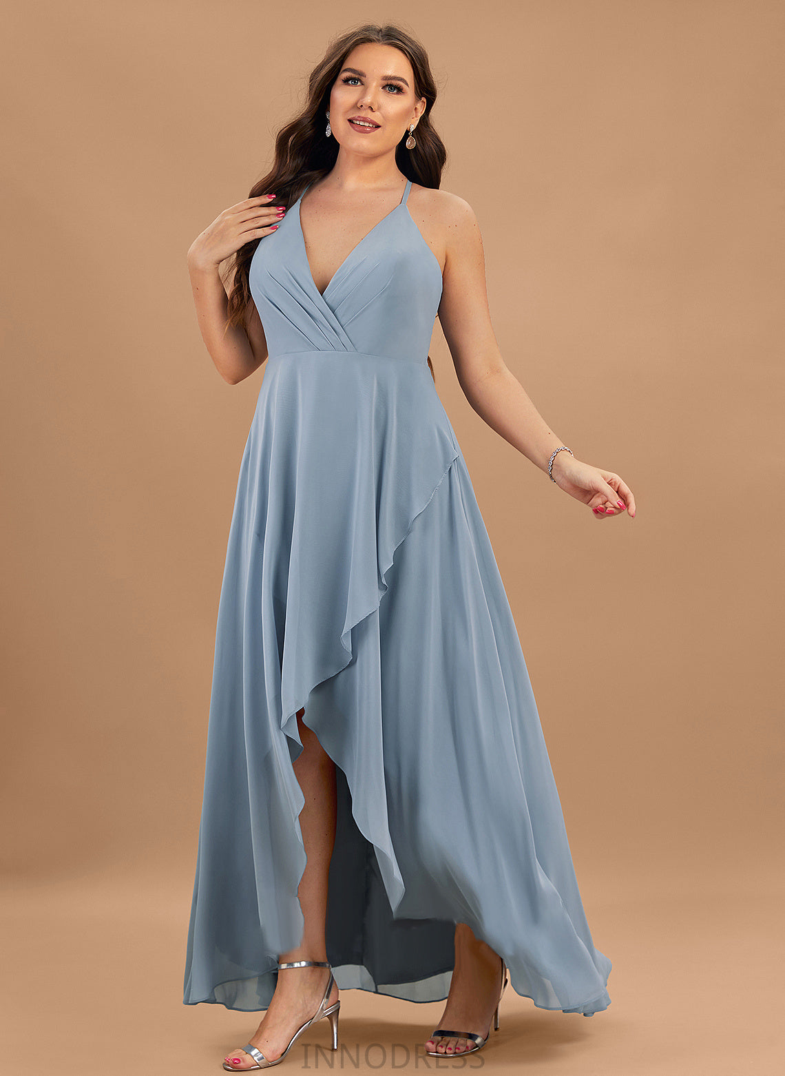 Hadassah A-Line V-neck Asymmetrical Prom Dresses