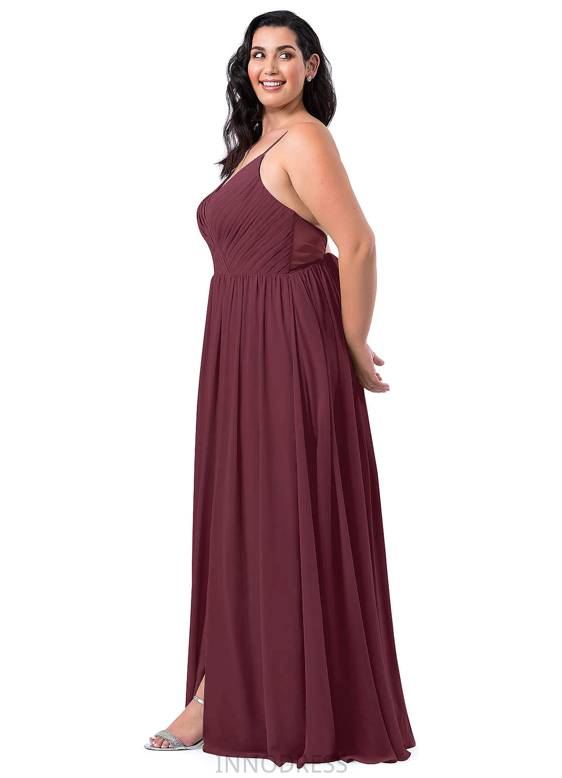 Talia Floor Length Natural Waist Sleeveless V-Neck Bridesmaid Dresses