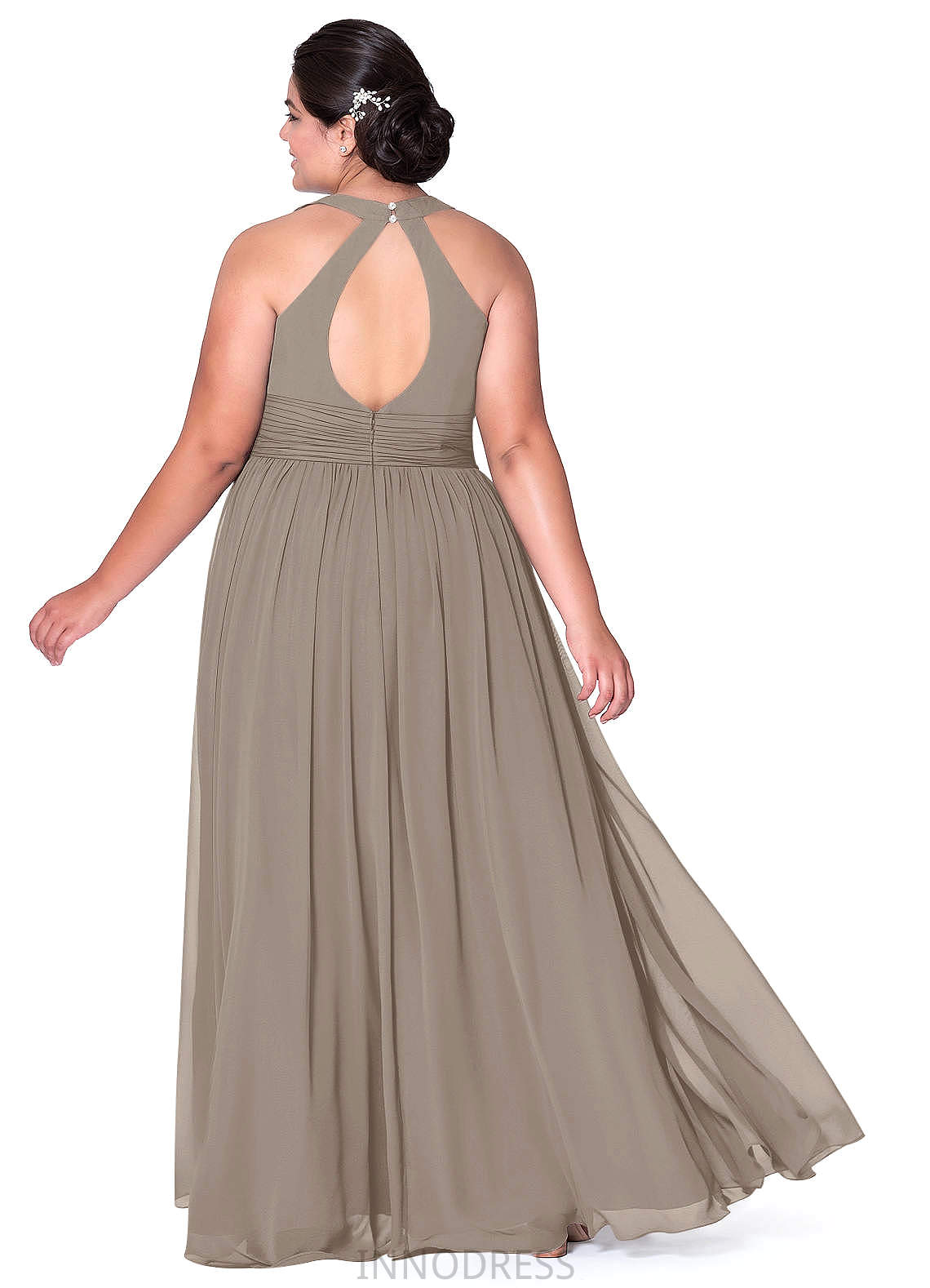 Camilla Sleeveless Natural Waist Trumpet/Mermaid Floor Length V-Neck Bridesmaid Dresses