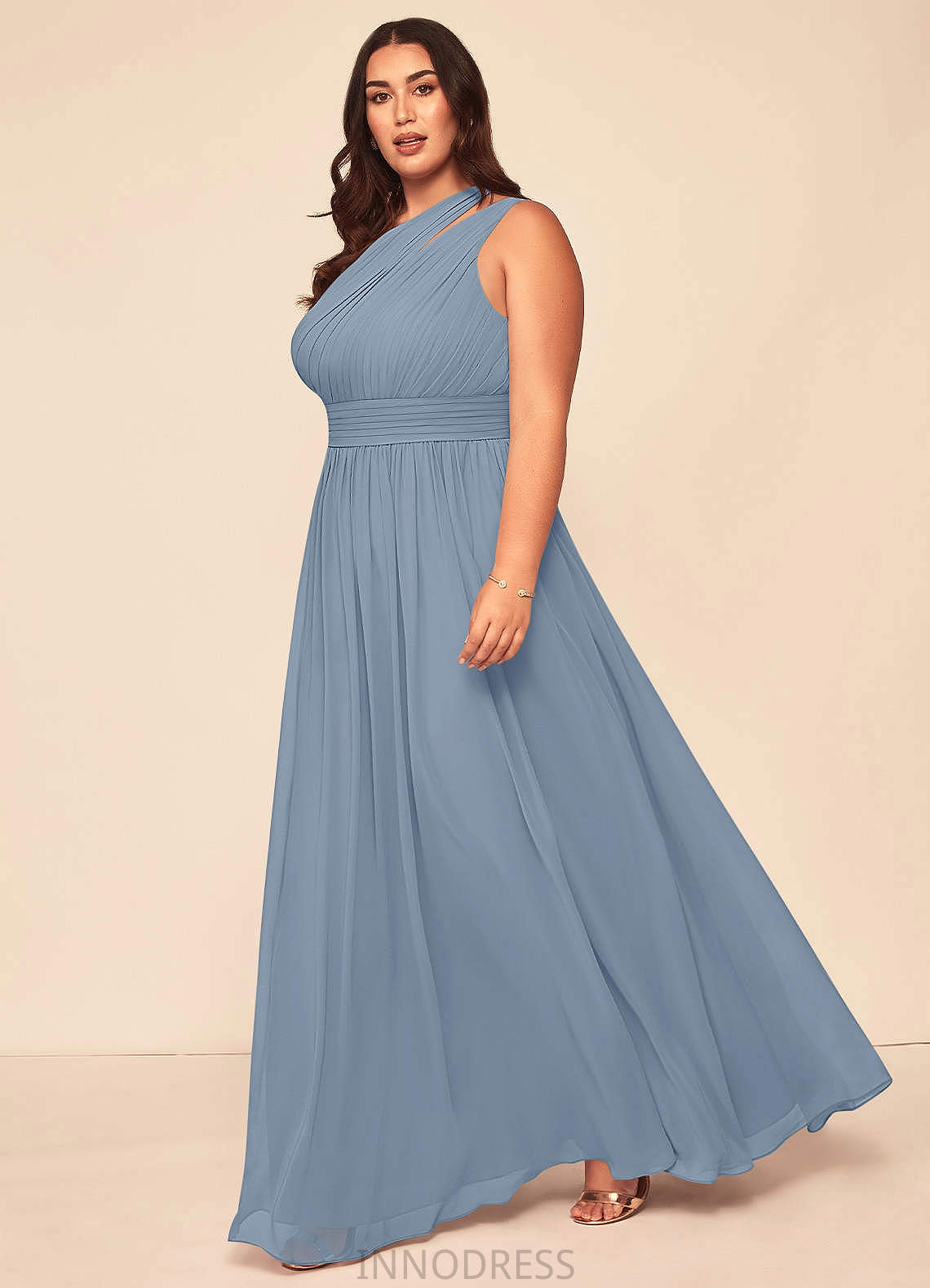 Karen Floor Length A-Line/Princess Natural Waist Straps Sleeveless Bridesmaid Dresses