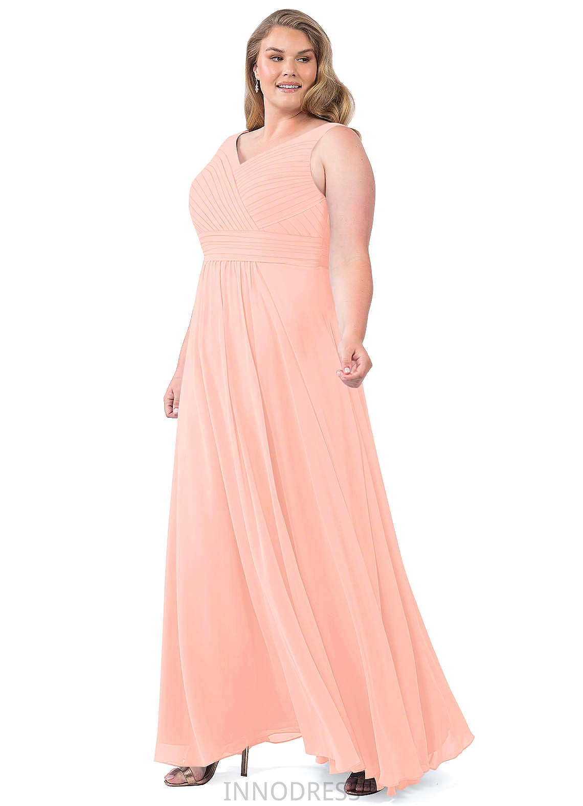 Judy Spaghetti Staps Floor Length Natural Waist Sleeveless A-Line/Princess Bridesmaid Dresses