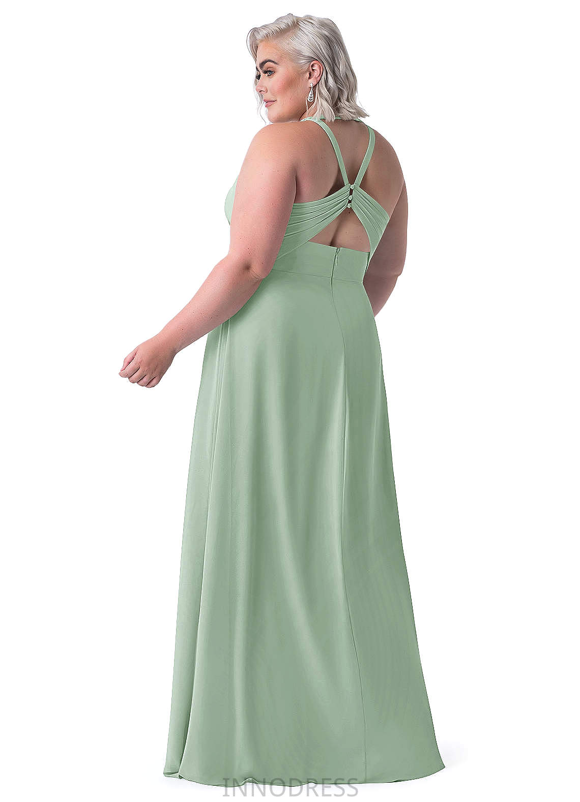 Undine Sleeveless Floor Length V-Neck Natural Waist A-Line/Princess Bridesmaid Dresses