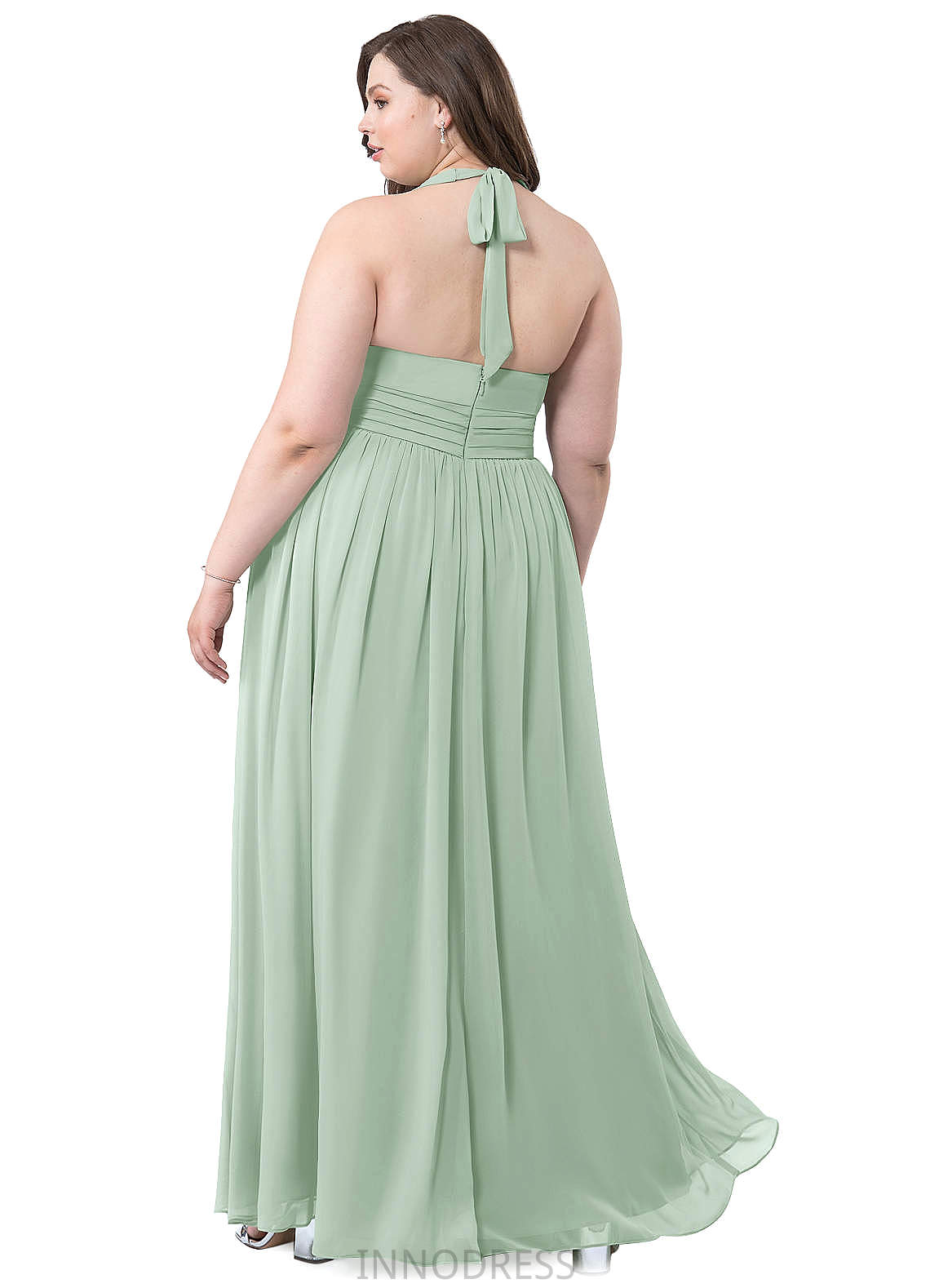 Adriana Spaghetti Staps Natural Waist Sleeveless A-Line/Princess Floor Length Bridesmaid Dresses