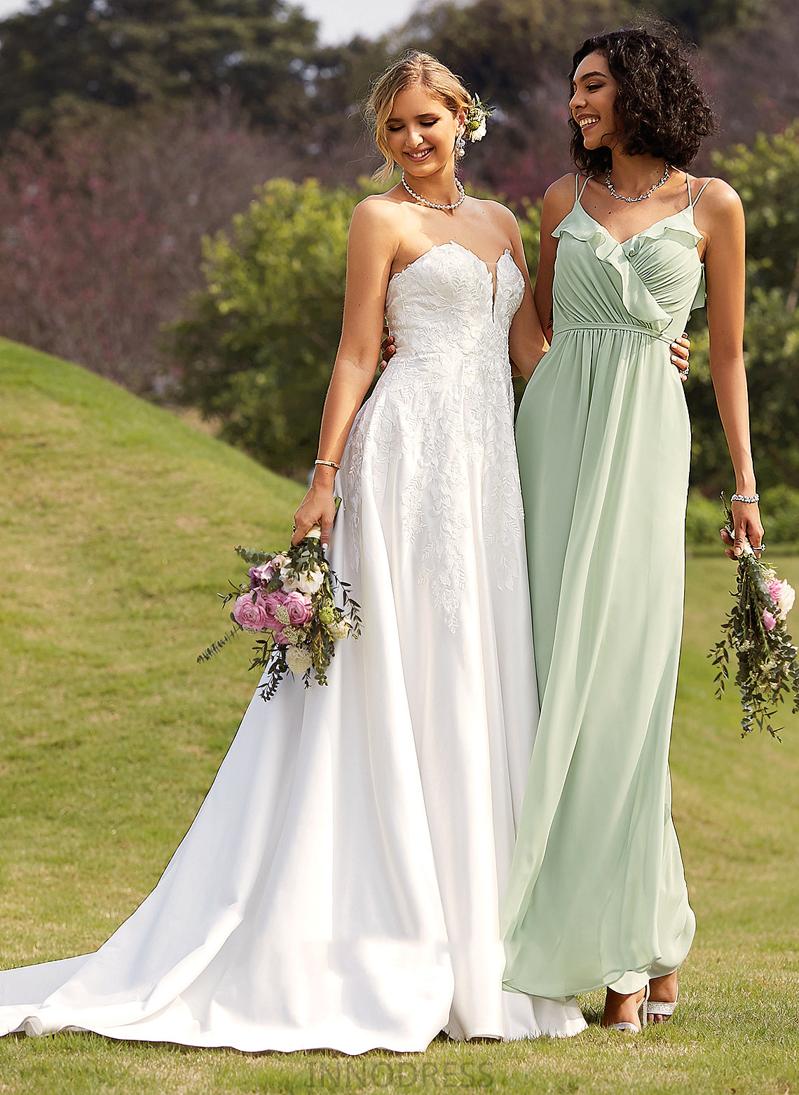 Split Dress Front With Wedding Dresses Train Chapel Sweetheart Wedding Rosa Ball-Gown/Princess