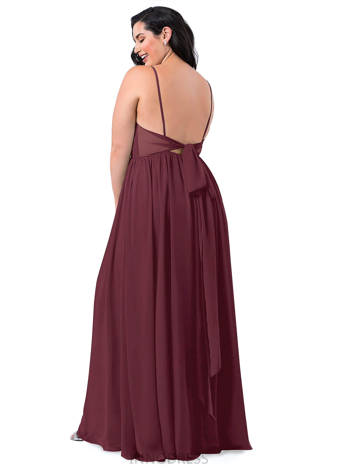 Talia Floor Length Natural Waist Sleeveless V-Neck Bridesmaid Dresses