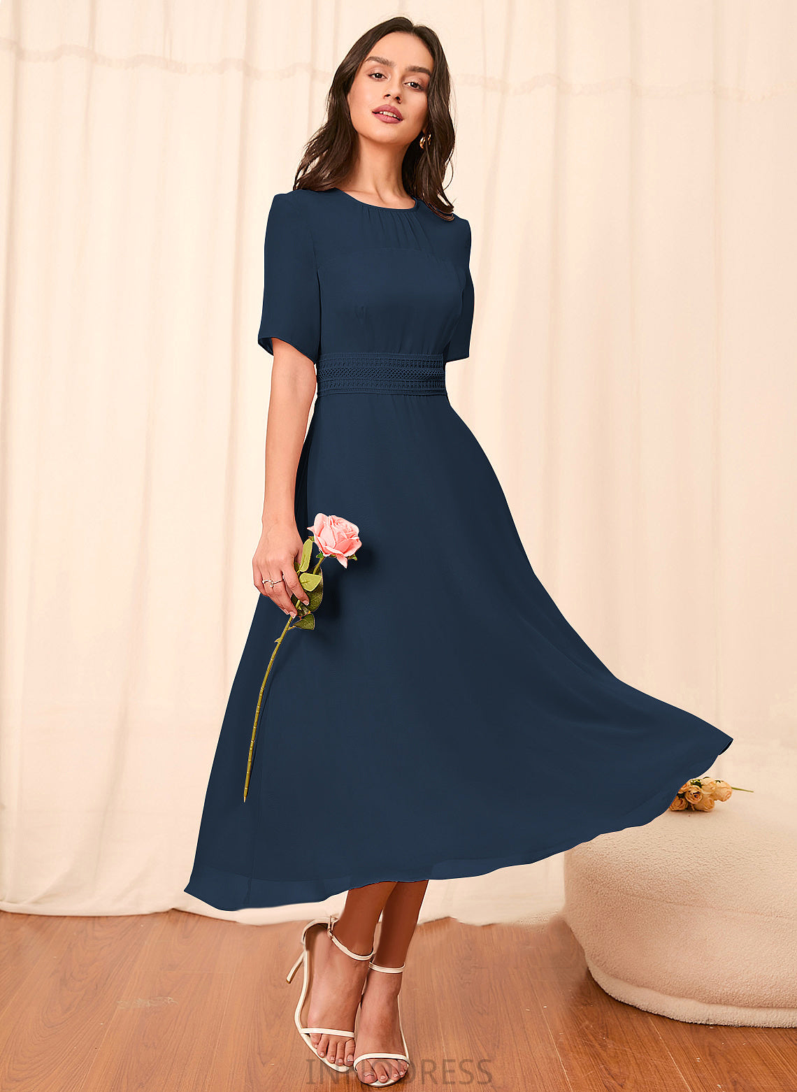 Sleeve Sleeves A-Line Length Knee-Length Straps Silhouette Fabric Maryjane Sleeveless A-Line/Princess Natural Waist Bridesmaid Dresses