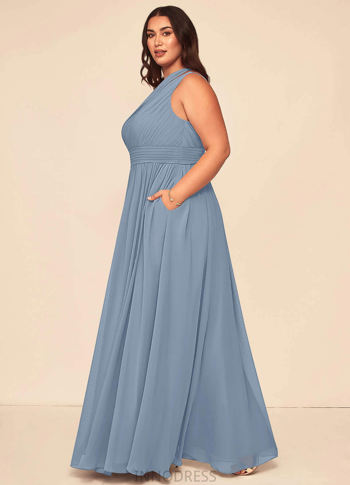 Karen Floor Length A-Line/Princess Natural Waist Straps Sleeveless Bridesmaid Dresses