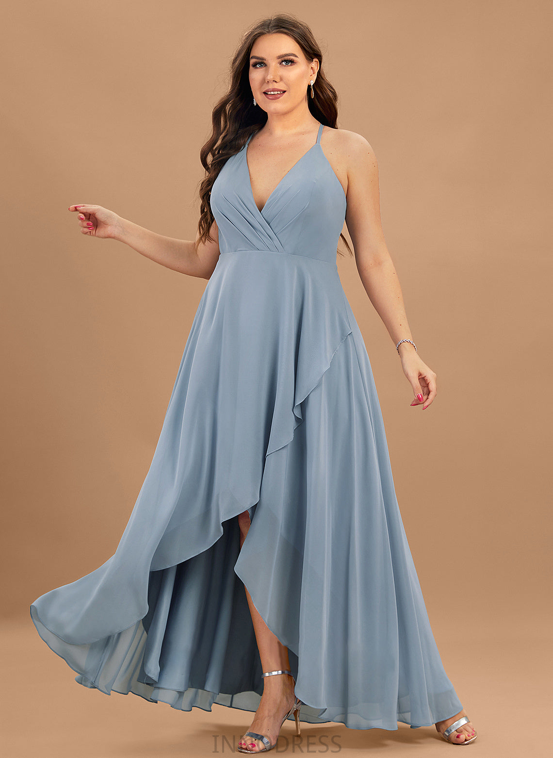 Hadassah A-Line V-neck Asymmetrical Prom Dresses