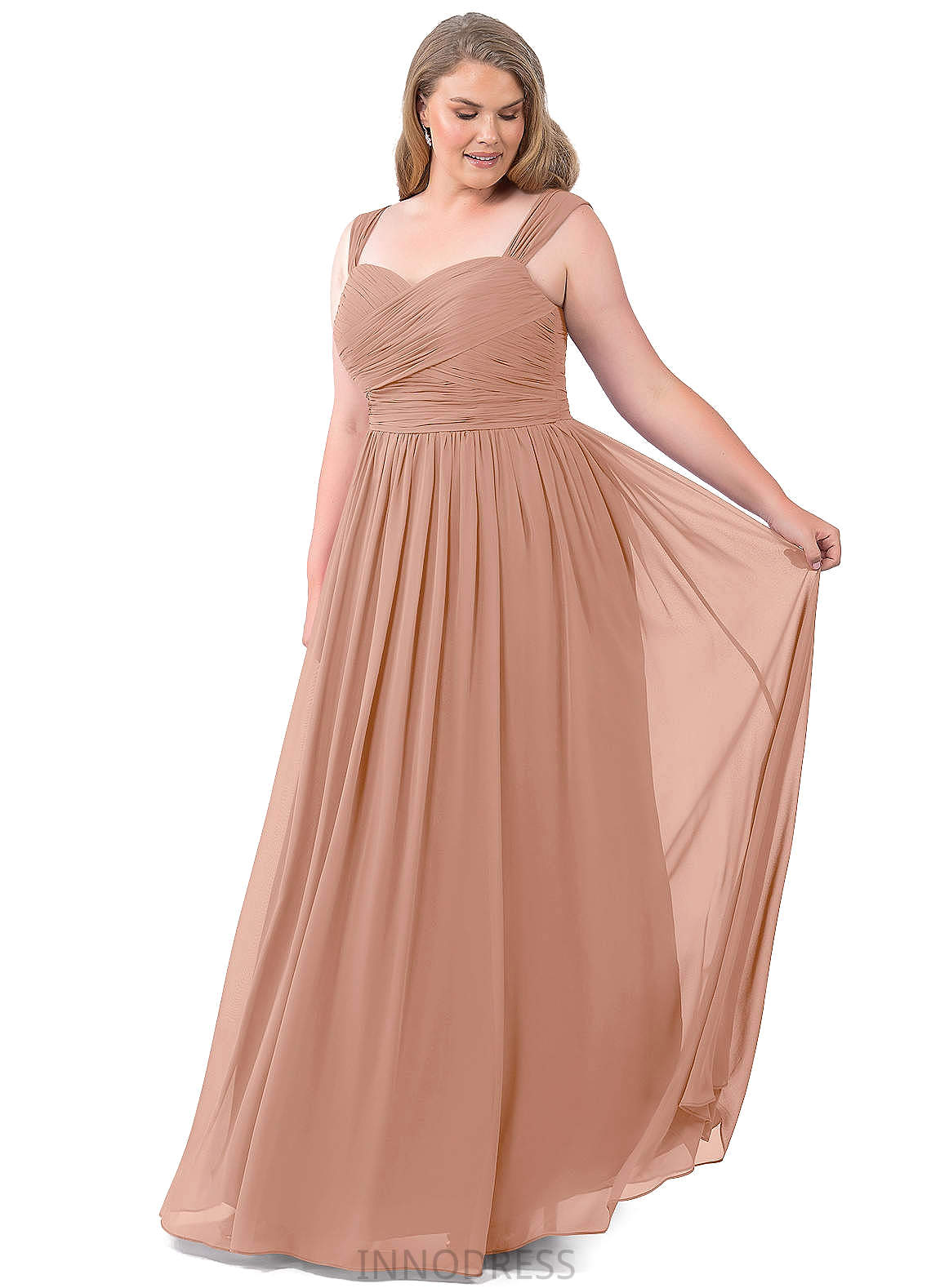 Audrey Sleeveless Floor Length Scoop Natural Waist A-Line/Princess Bridesmaid Dresses