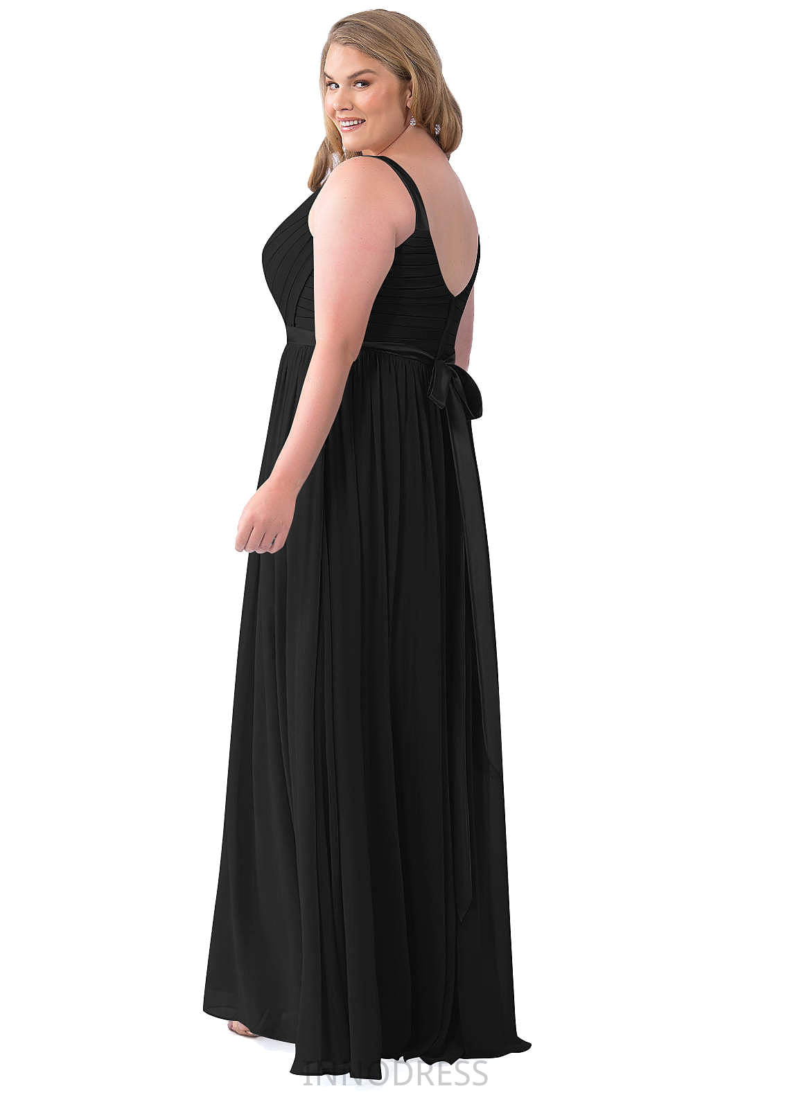 Marie V-Neck Natural Waist Velvet Floor Length A-Line/Princess Sleeveless Bridesmaid Dresses