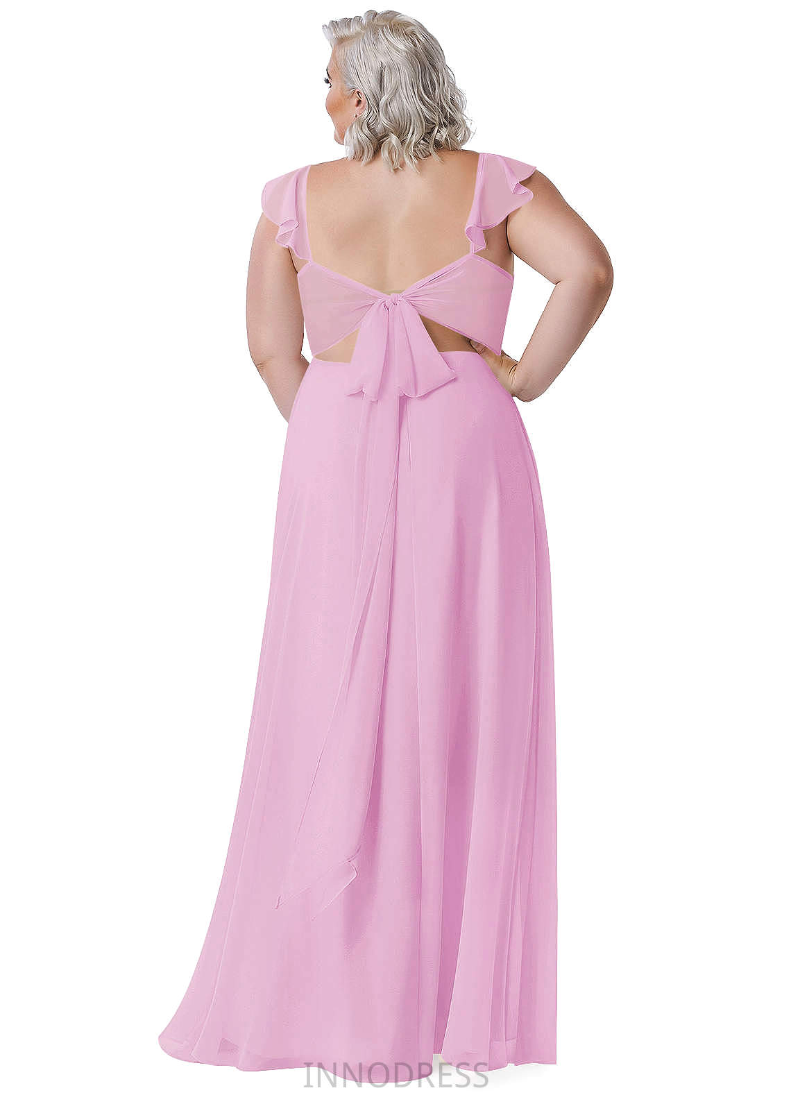 Miya Natural Waist Sleeveless A-Line/Princess Floor Length V-Neck Bridesmaid Dresses