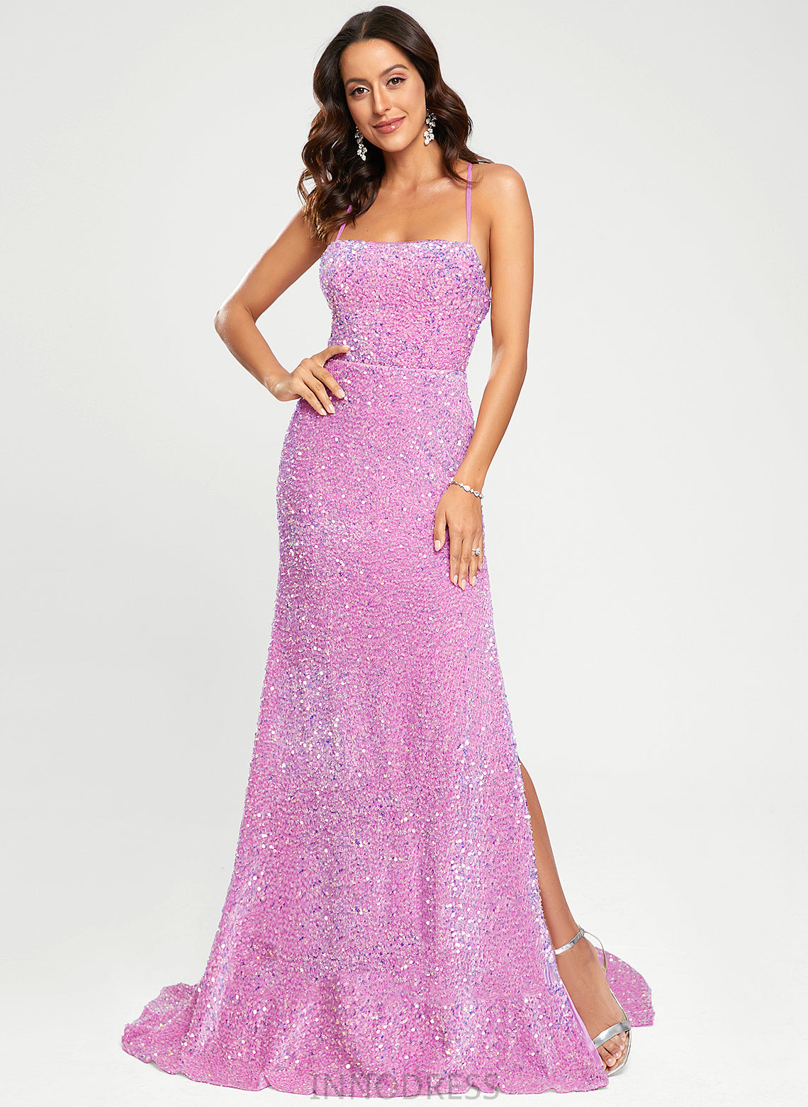 Sweep Square Sequined Train Jessica Trumpet/Mermaid Prom Dresses