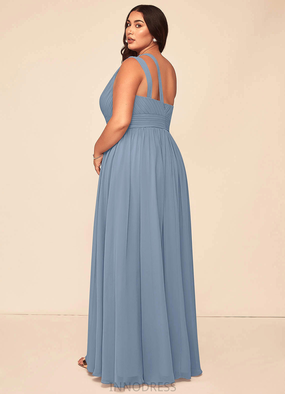 Karen Floor Length A-Line/Princess Natural Waist Straps Sleeveless Bridesmaid Dresses