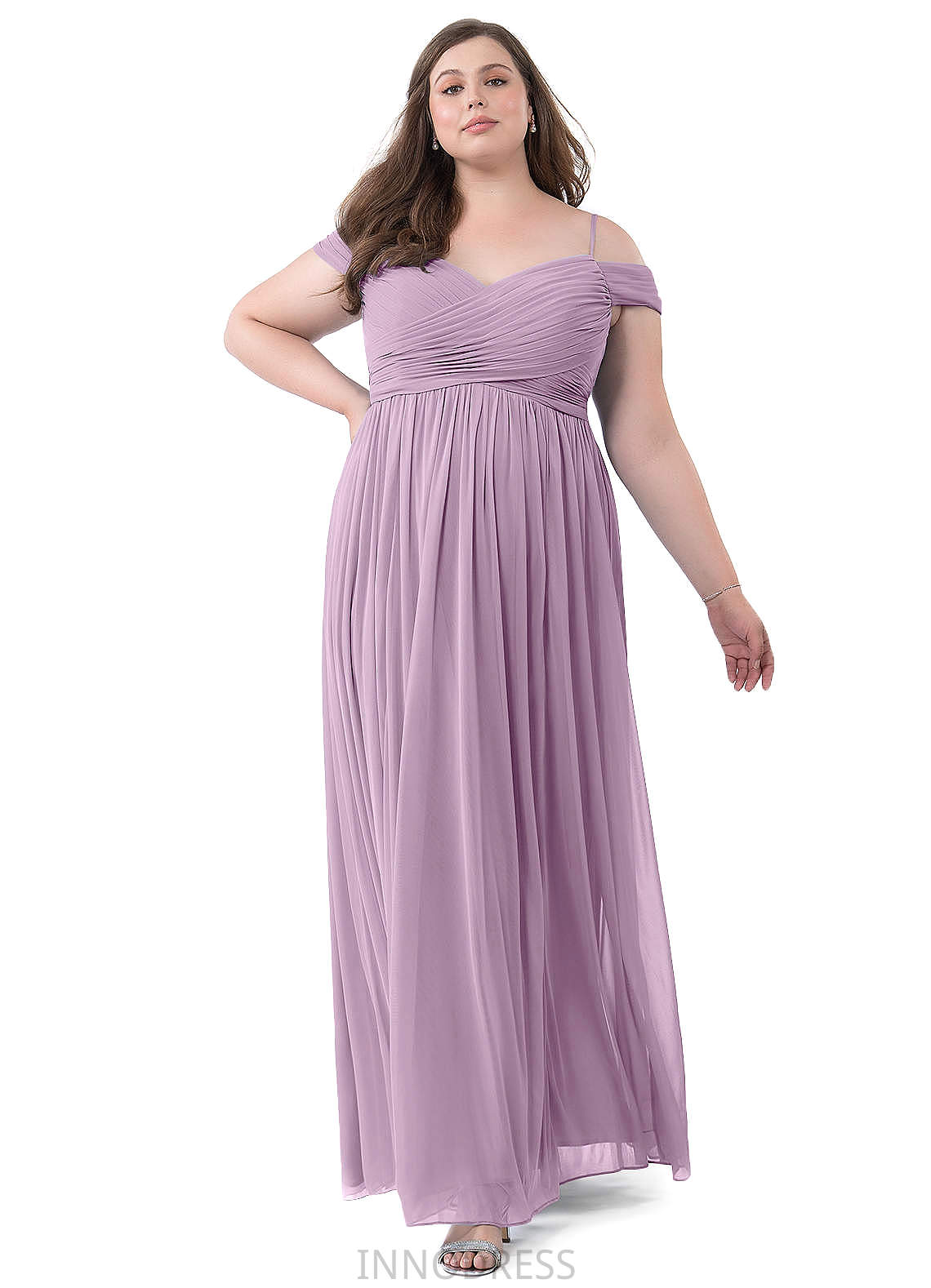 Leticia V-Neck A-Line/Princess Sleeveless Natural Waist Floor Length Bridesmaid Dresses