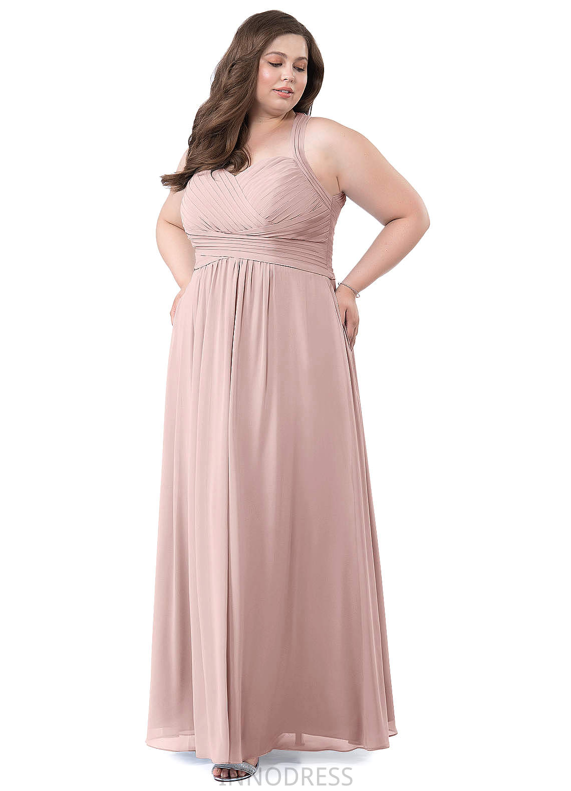 Kasey Sleeveless Natural Waist Spaghetti Staps High Low Sheath/Column Bridesmaid Dresses