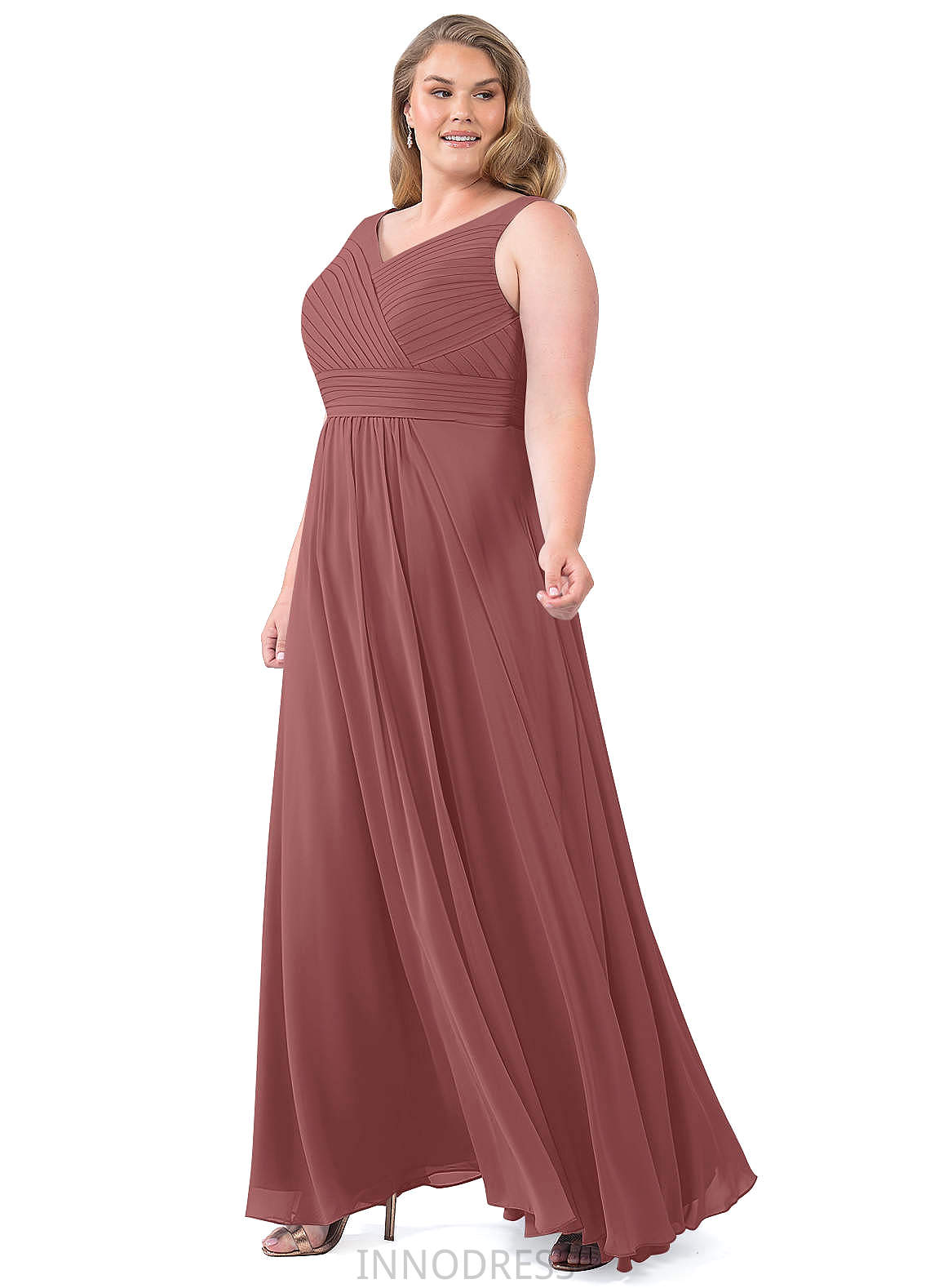 Mya Sleeveless Floor Length Spandex Natural Waist Spaghetti Staps Trumpet/Mermaid Bridesmaid Dresses