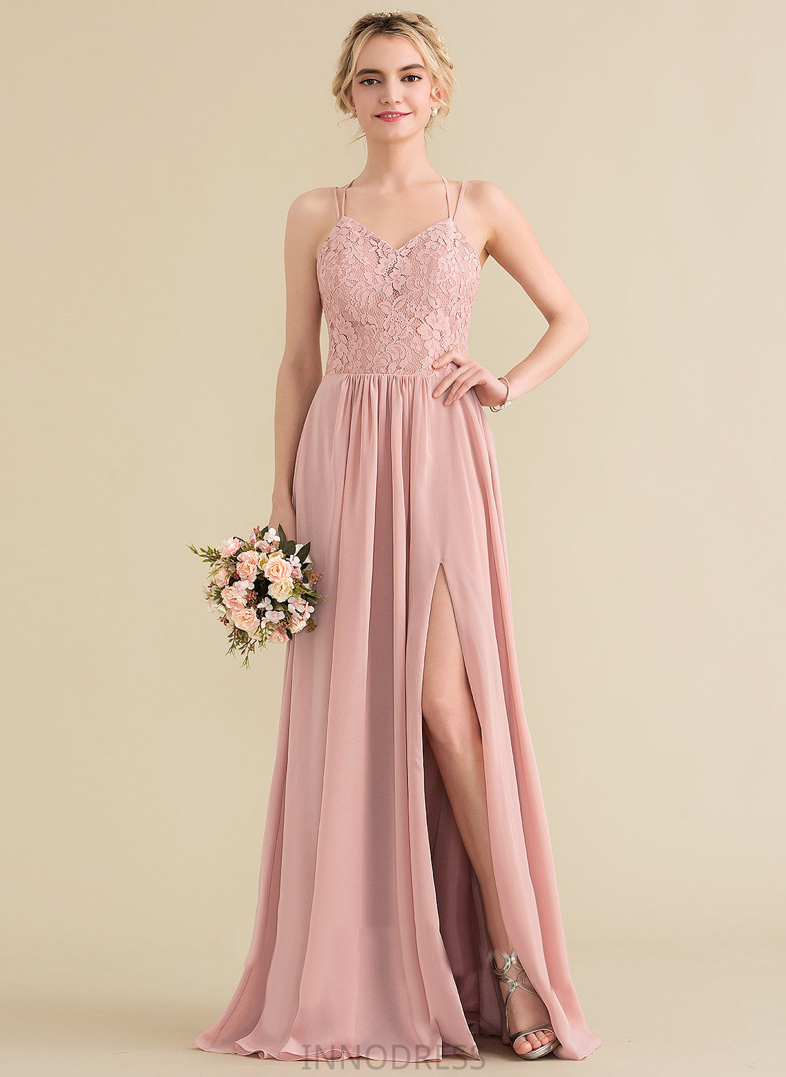 Silhouette Floor-Length Lace Length A-Line Neckline Sweetheart Straps&Sleeves Fabric Cornelia Bridesmaid Dresses