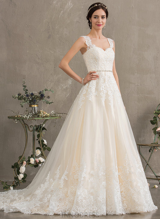 Dress Sweetheart With Gabriella Wedding Sequins Ball-Gown/Princess Beading Wedding Dresses Tulle Train Court