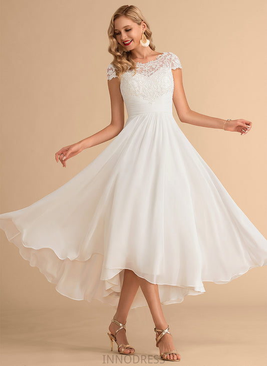 Asymmetrical Neck A-Line Wedding Scoop Jaylynn Chiffon Wedding Dresses Dress