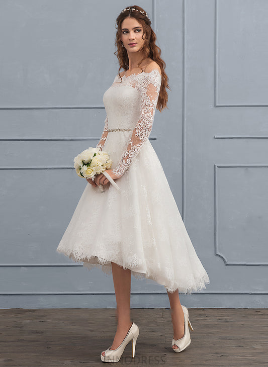 Wedding Dresses Jazmyn Lace Asymmetrical Wedding Dress With A-Line Beading