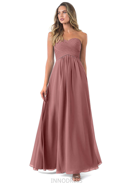 Julissa Natural Waist Sheath/Column V-Neck Sleeveless Floor Length Bridesmaid Dresses