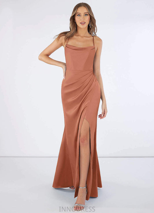 Jasmine Natural Waist Sleeveless Floor Length Sheath/Column V-Neck Bridesmaid Dresses