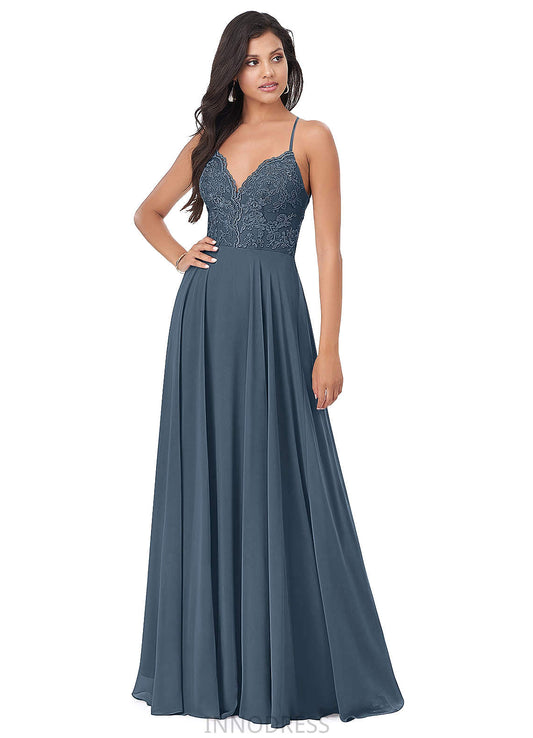 Jill Natural Waist A-Line/Princess Sleeveless Floor Length Straps Bridesmaid Dresses