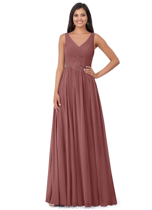 Ana Natural Waist Sleeveless Scoop A-Line/Princess Floor Length Bridesmaid Dresses