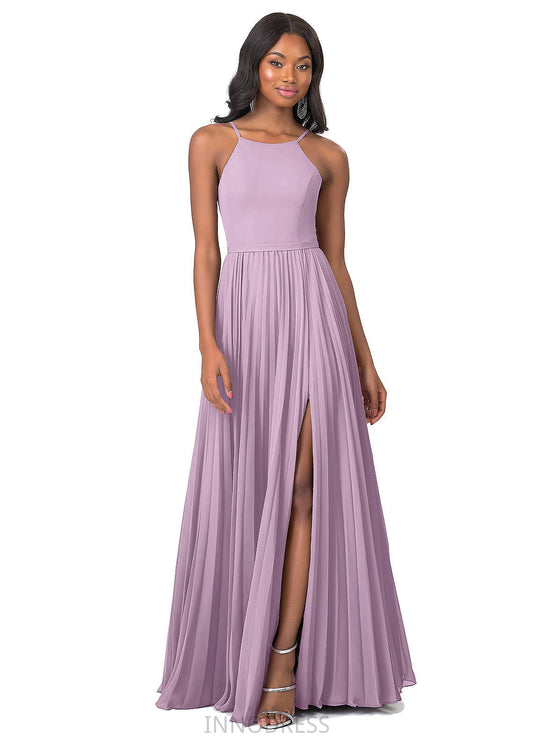 Jillian Floor Length Natural Waist Sleeveless Sheath/Column Spaghetti Staps Bridesmaid Dresses