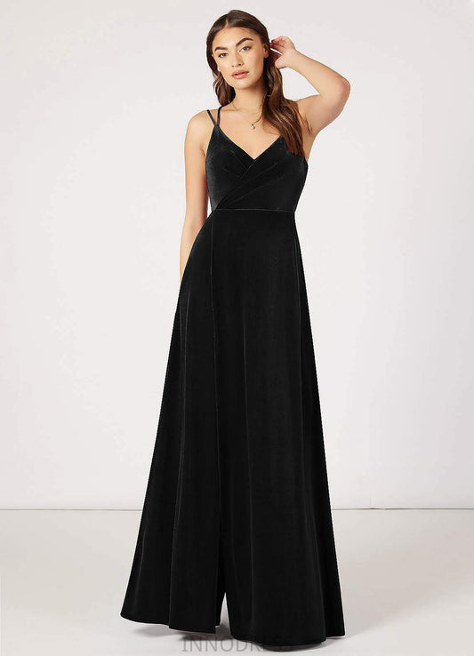 Jane Natural Waist Sleeveless Floor Length A-Line/Princess V-Neck Bridesmaid Dresses