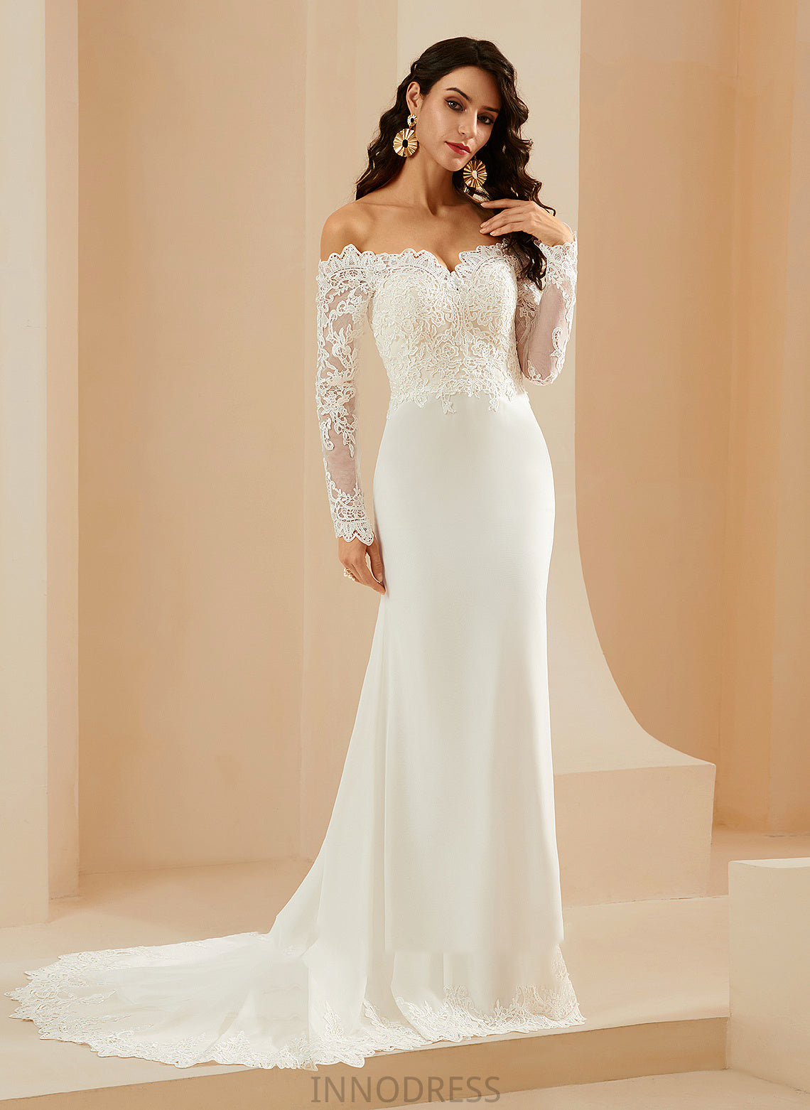 Dress Jolie Wedding Train Lace Trumpet/Mermaid Court With Off-the-Shoulder Wedding Dresses