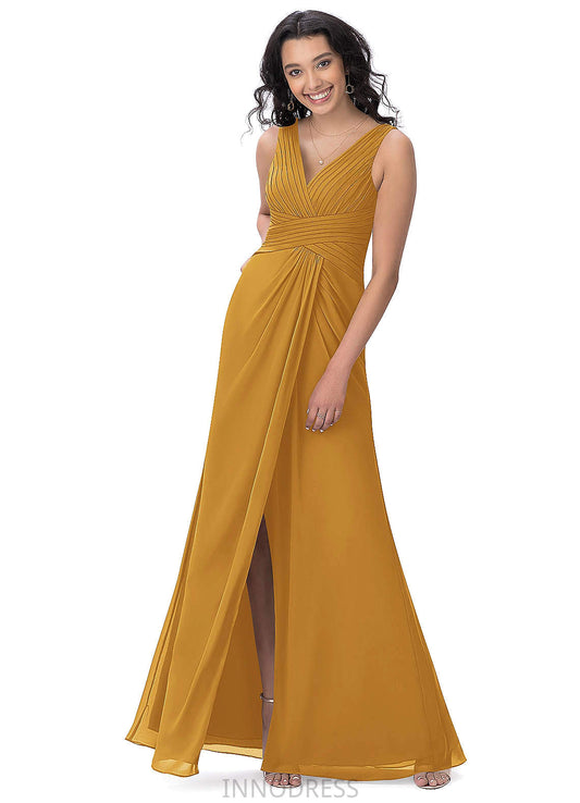 Jo Natural Waist Floor Length A-Line/Princess Sleeveless Spaghetti Staps Bridesmaid Dresses