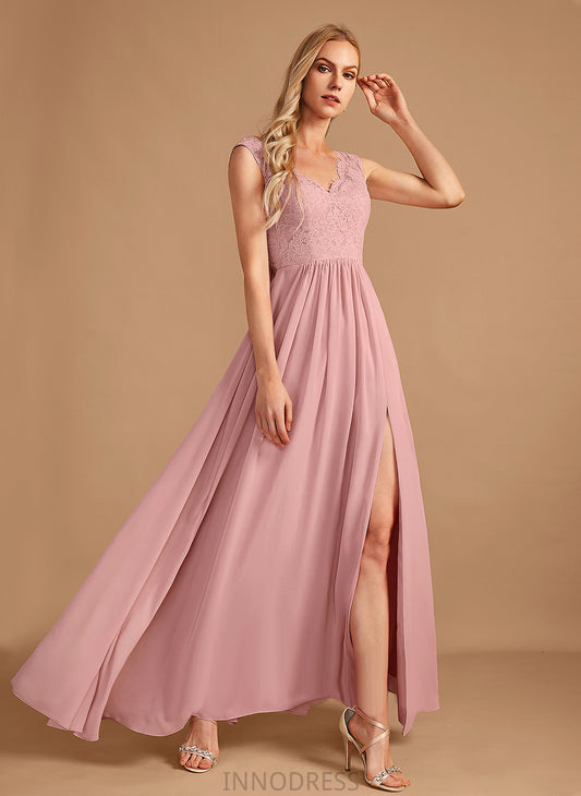 Neckline A-Line Fabric SplitFront V-neck Silhouette Embellishment Floor-Length Length Pockets Hadley Bridesmaid Dresses