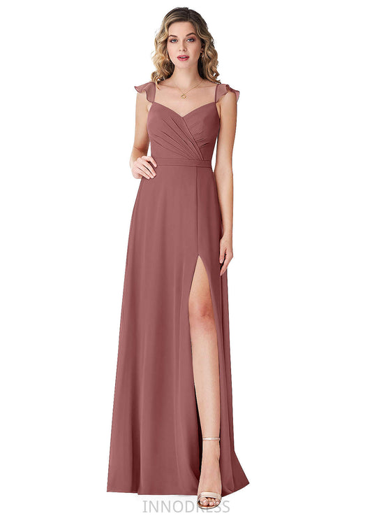 Kelsie Floor Length A-Line/Princess Natural Waist Sleeveless Spaghetti Staps Bridesmaid Dresses