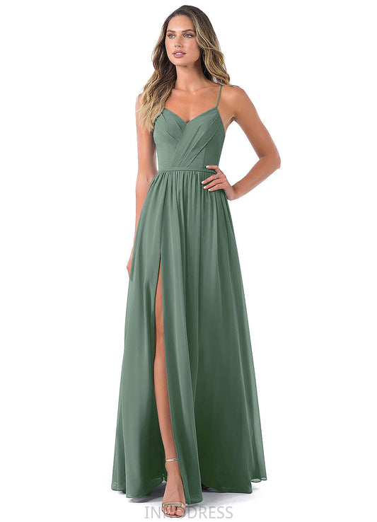 Nayeli Short Sleeves Taffeta Floor Length V-Neck A-Line/Princess Natural Waist Bridesmaid Dresses