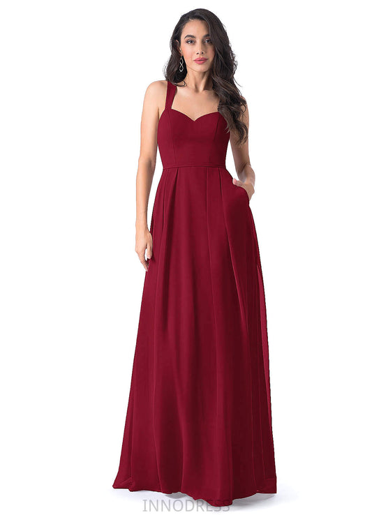 Chelsea Natural Waist A-Line/Princess Sleeveless Floor Length Scoop Bridesmaid Dresses