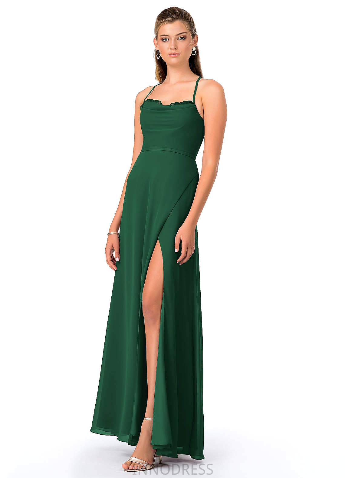 Nicola Floor Length Scoop Sheath/Column Natural Waist Sleeveless Bridesmaid Dresses