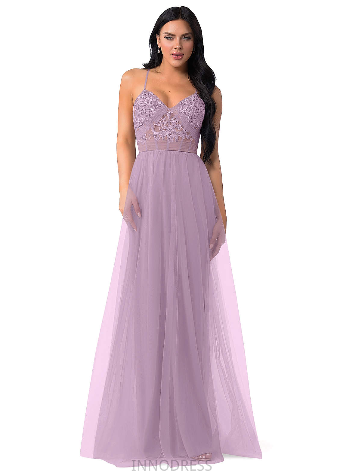 Dalia Floor Length V-Neck Natural Waist Sleeveless A-Line/Princess Bridesmaid Dresses