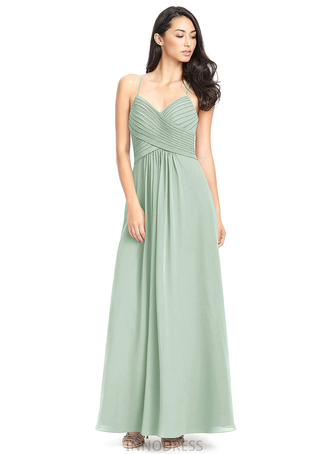 Haley Straps A-Line/Princess Floor Length Sleeveless Natural Waist Bridesmaid Dresses