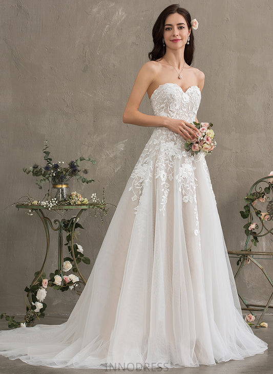 Wedding Dresses Train Kathryn Dress Tulle Wedding Lace Sweetheart Ball-Gown/Princess Court