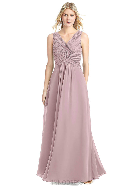 Carolyn A-Line/Princess Scoop Floor Length Sleeveless Natural Waist Bridesmaid Dresses