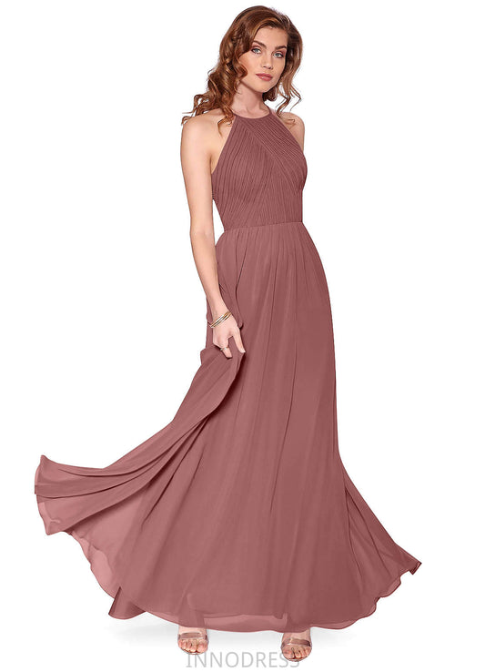 Kelsie V-Neck Floor Length Natural Waist A-Line/Princess Sleeveless Bridesmaid Dresses