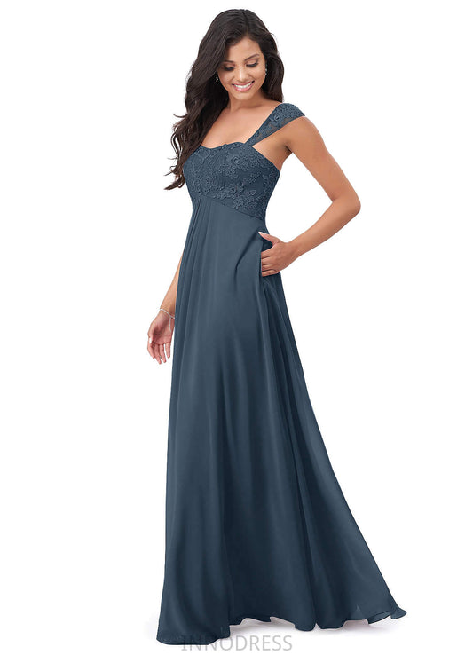 Maisie A-Line/Princess Floor Length Natural Waist Cap Sleeves Bridesmaid Dresses