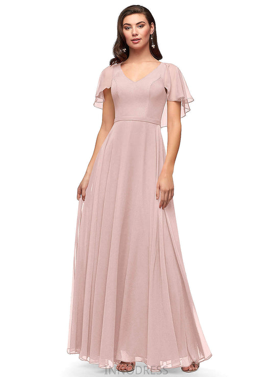 Aaliyah Spaghetti Staps A-Line/Princess Empire Waist Sleeveless Floor Length Bridesmaid Dresses