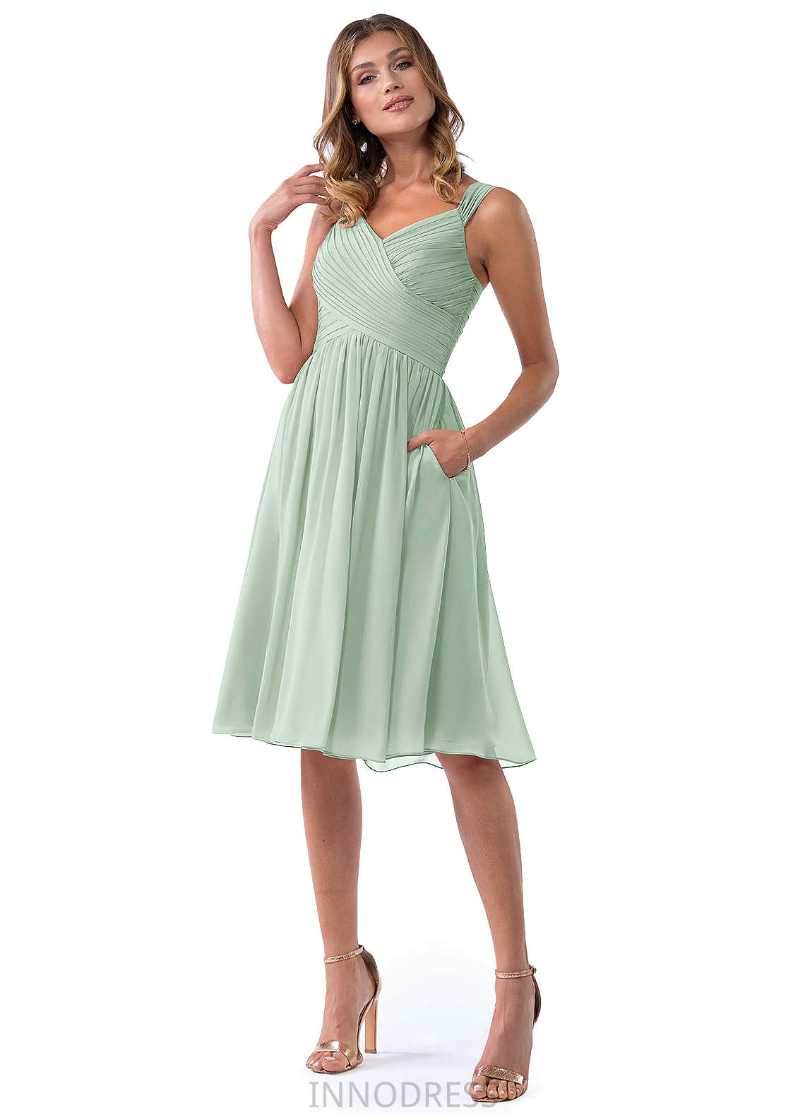 Selena Straps Natural Waist Floor Length A-Line/Princess Sleeveless Bridesmaid Dresses