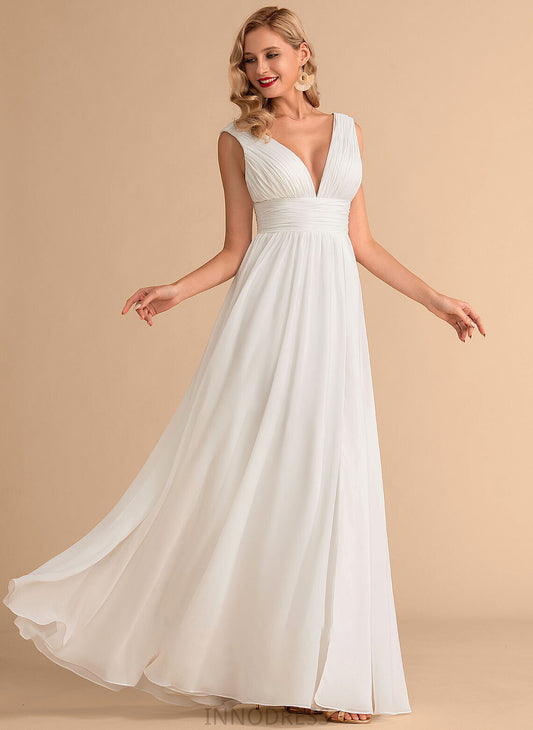 Wedding V-neck Wedding Dresses With Front A-Line Dress Floor-Length Split Marlie Chiffon